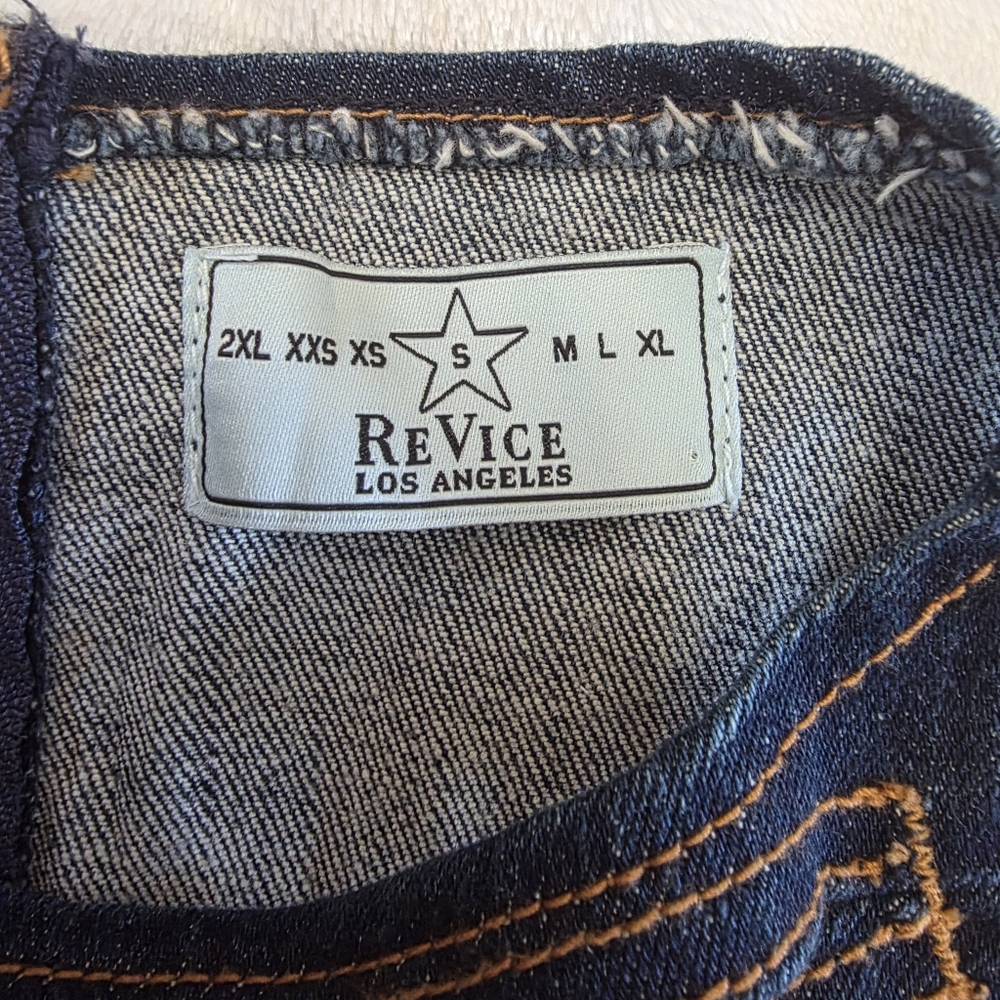Revice Denim "Tokyo Top" – Exposed Revice Denim, Exposed Cut-Out Zip-Front Top - Picture 8 of 9